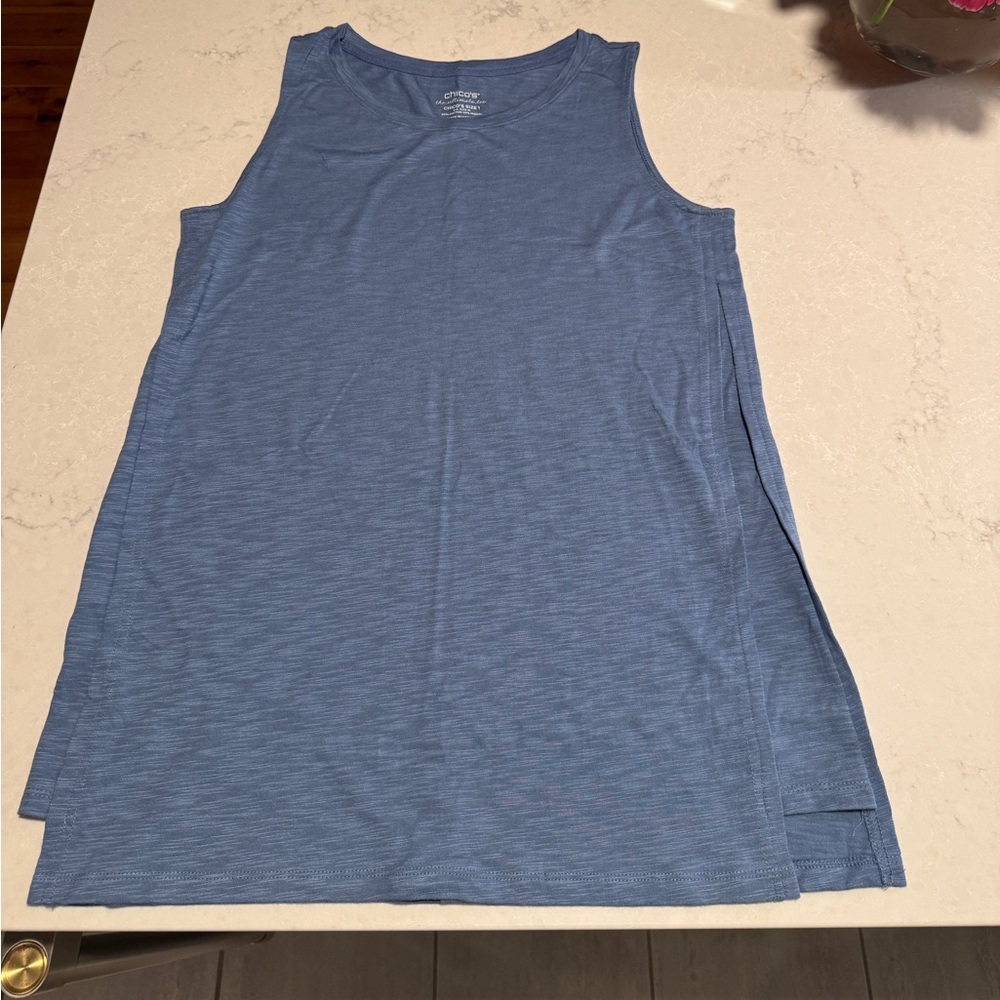 Chico's Gray Sleeveless Tank Top with Relaxed Fit